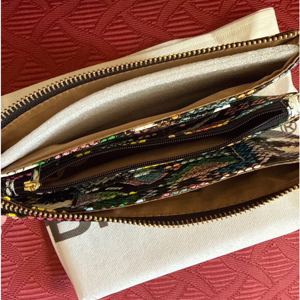 Brentano Multi-color Python Blue Crossbody/Clutch… - image 4